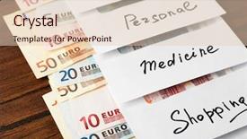  Presentation with financial planning - Presentation enhanced with purpose writing - distribution of money financial planning background and a lemonade colored foreground