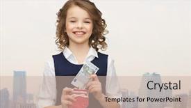  Presentation with save girl child - Beautiful theme featuring save girls child - finances childhood people and savings backdrop and a coral colored foreground