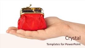  Presentation with purchasing - Audience pleasing theme consisting of purse isolated on white backdrop and a lemonade colored foreground