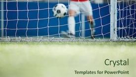  Presentation with soccer net - Amazing presentation having pursue - football net and running soccer backdrop and a soft green colored foreground