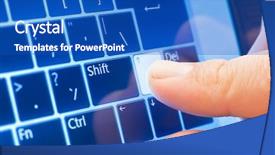  Presentation with virtual keyboard - Presentation theme enhanced with push arrow on touch screen background and a cobalt blue colored foreground