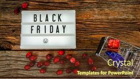  Presentation with text box - Theme with push-cart-with-gifts background and a  colored foreground