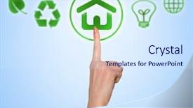  Presentation with environmental psychology man green - Presentation theme enhanced with push environmental green house button background and a sky blue colored foreground