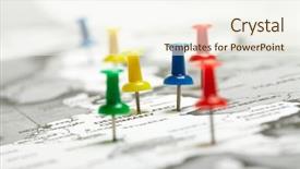  Presentation with gps map to route destination - PPT layouts featuring push pin - map route marked background and a cream colored foreground