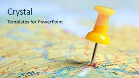  Presentation with usa - PPT layouts consisting of push pin in a map background and a sky blue colored foreground