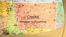  Presentation with united states map - Beautiful slides featuring push pins marking location backdrop and a coral colored foreground