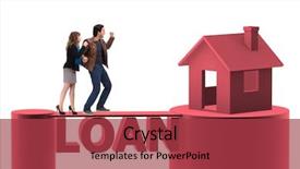  Presentation with mortgage - PPT layouts with push pull - concept of family taking mortgage background and a red colored foreground