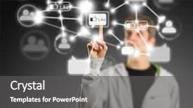  Presentation with social - Theme having push the button in social background and a dark gray colored foreground