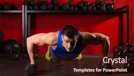  Presentation with union strength - Audience pleasing slide set consisting of push-up strength man hex backdrop and a wine colored foreground