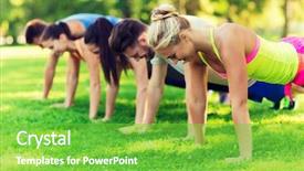  Presentation with healthy lifestyle - Beautiful theme featuring push-ups at boot camp backdrop and a seafoam green colored foreground