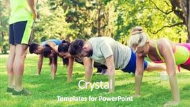  Presentation with healthy lifestyle - Audience pleasing slide deck consisting of push-ups at boot camp backdrop and a seafoam green colored foreground