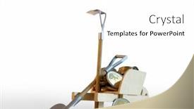  Presentation with euro - Beautiful presentation design featuring pushcart-full-of-euro-coins backdrop and a white colored foreground