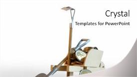  Presentation with euro - Theme enhanced with pushcart-full-of-euro-coins background and a white colored foreground