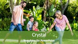  Presentation with children parents - Cool new presentation theme with pushing children sitting in wheelbarrow backdrop and a tawny brown colored foreground