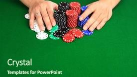  Presentation with golf player playing - Audience pleasing presentation theme consisting of pushing chips into the pot backdrop and a forest green colored foreground