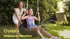  Presentation with tire - Colorful slide deck enhanced with pushing daughter on tire swing backdrop and a tawny brown colored foreground