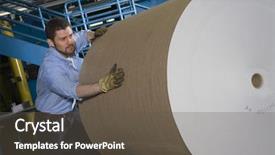  Presentation with roll - Slide set consisting of pushing huge roll of paper background and a tawny brown colored foreground