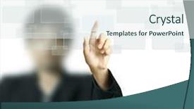  Presentation with touch screen accessible for disable students - Beautiful slide deck featuring pushing on a touch screen backdrop and a sky blue colored foreground