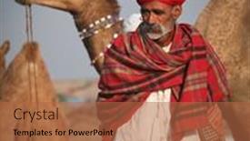  Presentation with rajasthan - Theme featuring pushkar-india-november-18 background and a red colored foreground