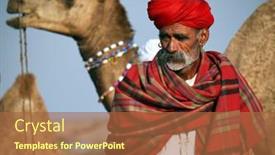  Presentation with rajasthan - PPT theme featuring pushkar-india-november-18 background and a red colored foreground