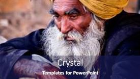  Presentation with rajasthan - PPT theme with pushkar-india-november-19 background and a navy blue colored foreground