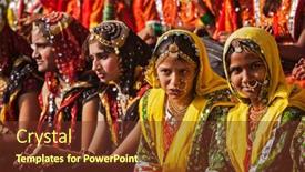  Presentation with camel - Slide deck featuring pushkar-india-november-21-2012 background and a tawny brown colored foreground