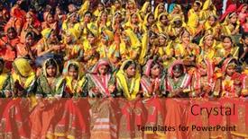  Presentation with ethnic group - Presentation theme consisting of pushkar-india-november-21 background and a red colored foreground