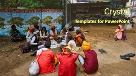  Presentation with rajasthan - PPT layouts enhanced with pushkar-india-november-7-2019 background and a tawny brown colored foreground