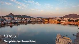  Presentation with pilgrimage - Cool new slides with pushkar-is-a-town backdrop and a ocean colored foreground