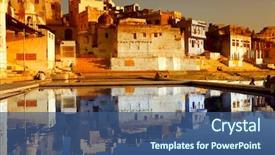  Presentation with rajasthan - Presentation theme consisting of pushkar rajasthan india background and a ocean colored foreground