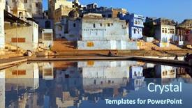  Presentation with rajasthan - Presentation theme consisting of pushkar rajasthan india background and a ocean colored foreground