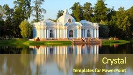  Presentation with park - Presentation theme featuring pushkin park st petersburg russia background and a tawny brown colored foreground