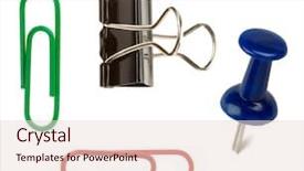  Presentation with paper clip notes - Presentation theme with pushpin and paper clip isolated background and a lemonade colored foreground