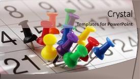  Presentation with busy - Amazing PPT theme having pushpins - important date or concept backdrop and a coral colored foreground
