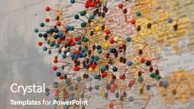  Presentation with sydney map - Beautiful slide deck featuring pushpins - map of europe with pins backdrop and a coral colored foreground