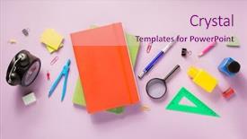  Presentation with school suspension - Cool new slides with pushpins - office and school supplies backdrop and a lemonade colored foreground