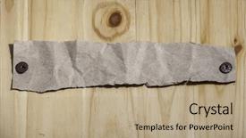  Presentation with headline - Presentation theme enhanced with pushpins - piece of torn grey recycled background and a coral colored foreground