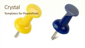  Presentation with 3d white people pushing - Audience pleasing presentation theme consisting of pushpins - pushpin isolated on white background backdrop and a cream colored foreground