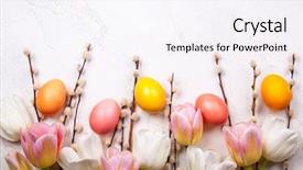  Presentation with tulips - Presentation with pussy willows and easter eggs background and a sky blue colored foreground