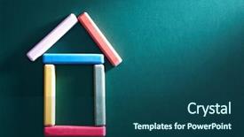  Presentation with chalk - Theme with put in form of house background and a ocean colored foreground