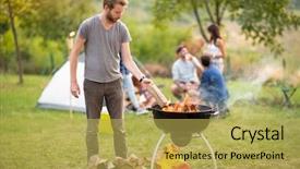  Presentation with grill - Colorful presentation theme enhanced with put log in grill fire backdrop and a yellow colored foreground