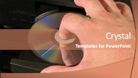  Presentation with golf player playing - Slide set with put slide - inserting blu-ray dvd disk background and a coral colored foreground