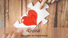  Presentation with heart puzzle - Slide deck featuring put the red heart puzzle background and a coral colored foreground