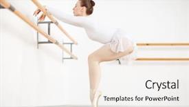  Presentation with ballerina - Presentation design consisting of put together and bent knees background and a sky blue colored foreground
