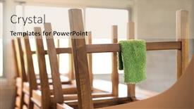  Presentation with chairs - Slide deck consisting of put-wooden-chairs background and a lemonade colored foreground