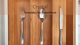  Presentation with cutlery - Cool new slides with puting-one-piece-of-types backdrop and a coral colored foreground