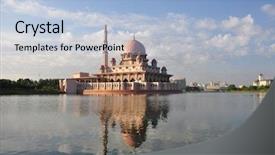  Presentation with malaysia - Audience pleasing slides consisting of putra mosque malaysia backdrop and a light blue colored foreground