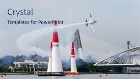  Presentation with air plane - Colorful presentation theme enhanced with putrajaya-malaysia-may-17-2014 backdrop and a lemonade colored foreground