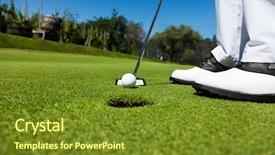  Presentation with rustic wedding green gold - Slide deck enhanced with putter - golfer on the putting green background and a tawny brown colored foreground