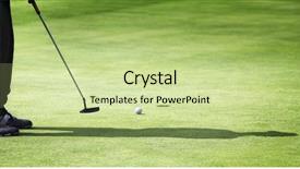  Presentation with green shadow - Amazing theme having putter - male golf player in black backdrop and a soft green colored foreground